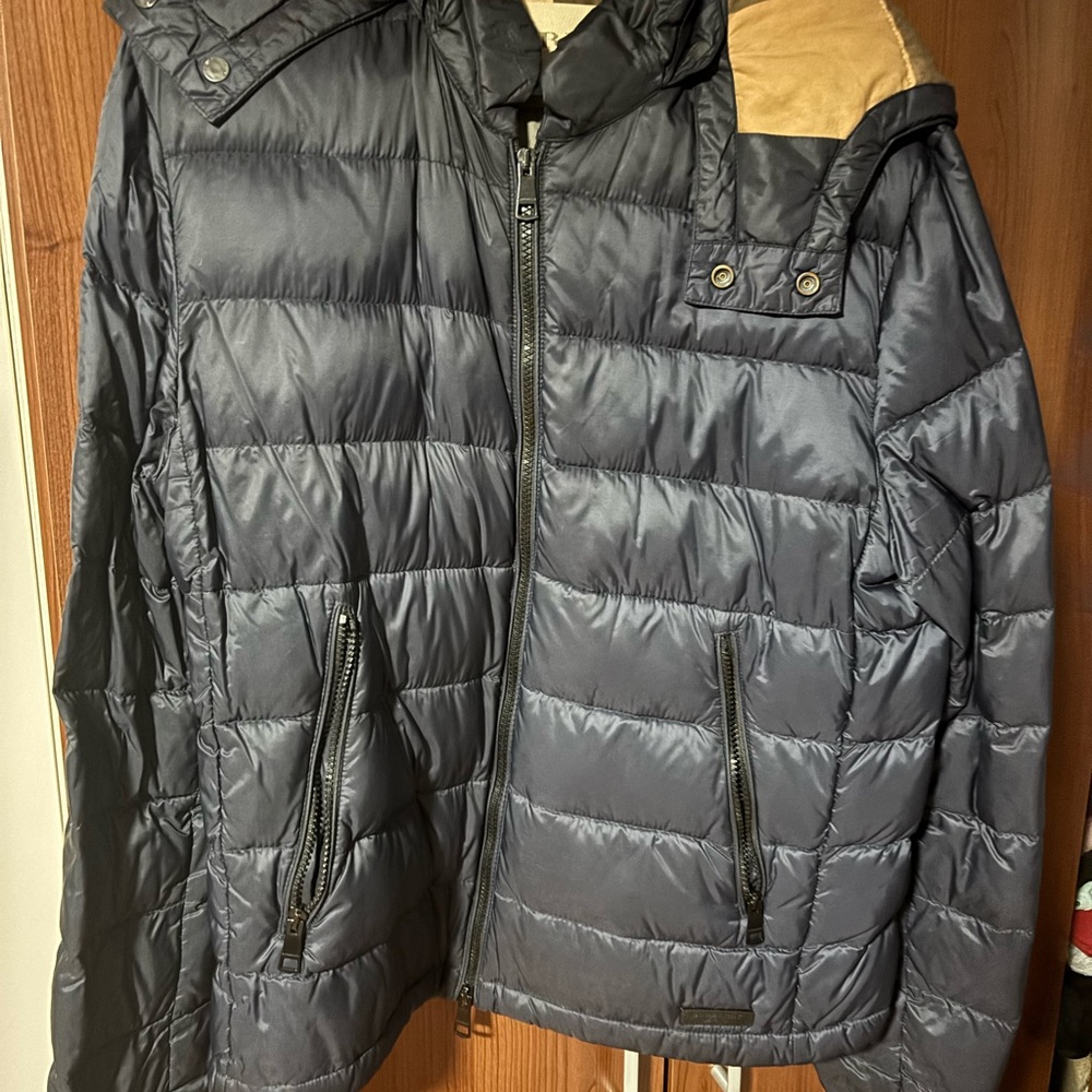 Burberry Charcoal Puffer Jacket with Hood